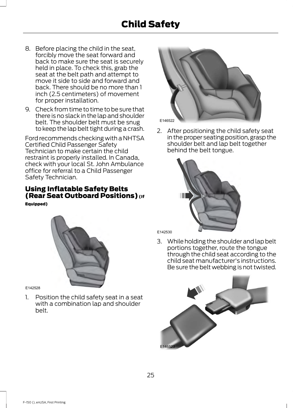 Child safety | FORD 2015 F-150 User Manual | Page 28 / 549