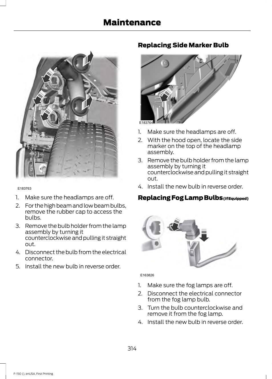 Maintenance | FORD 2015 F-150 User Manual | Page 317 / 549