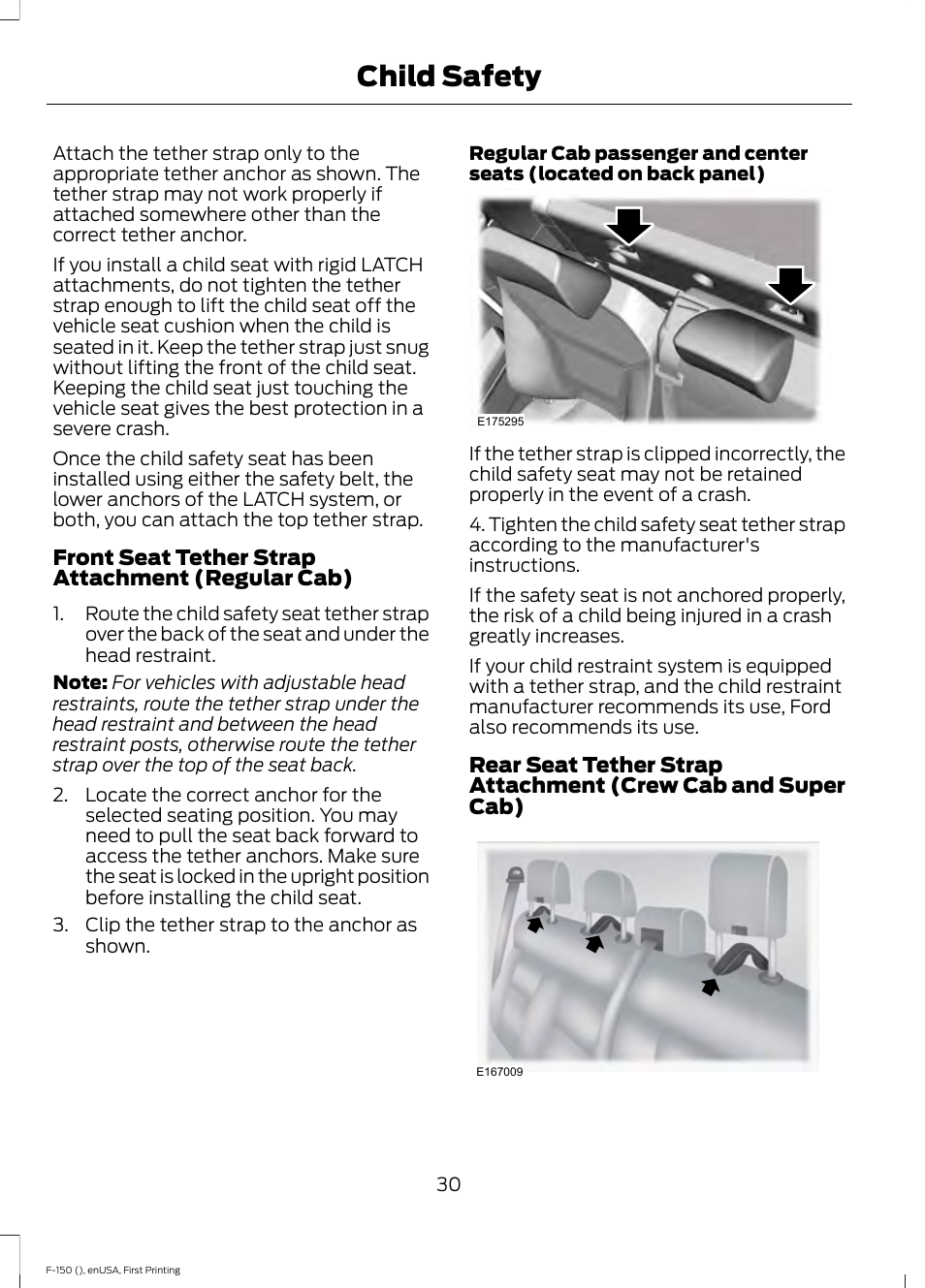 Child safety | FORD 2015 F-150 User Manual | Page 33 / 549