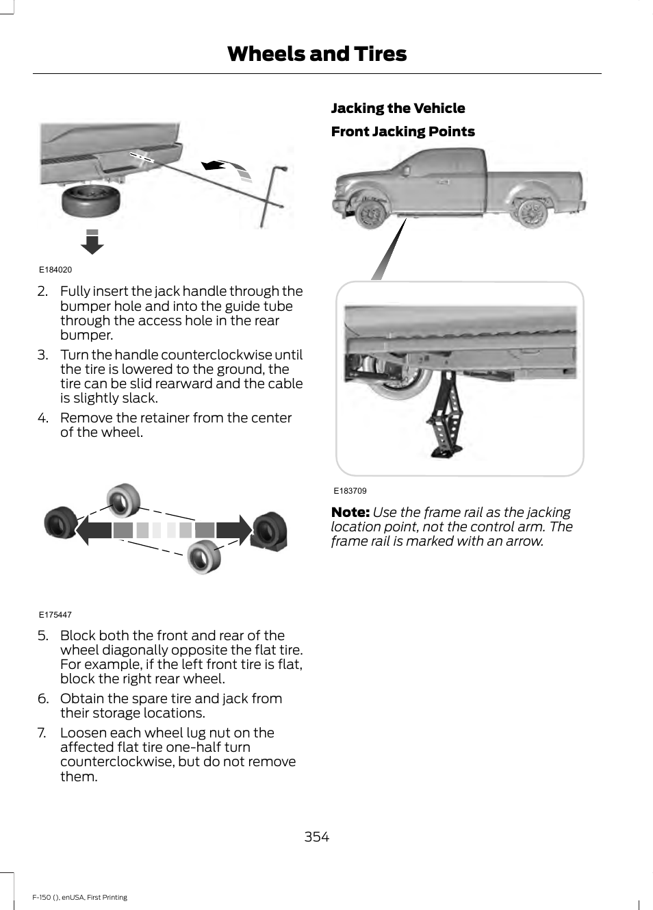 Wheels and tires | FORD 2015 F-150 User Manual | Page 357 / 549