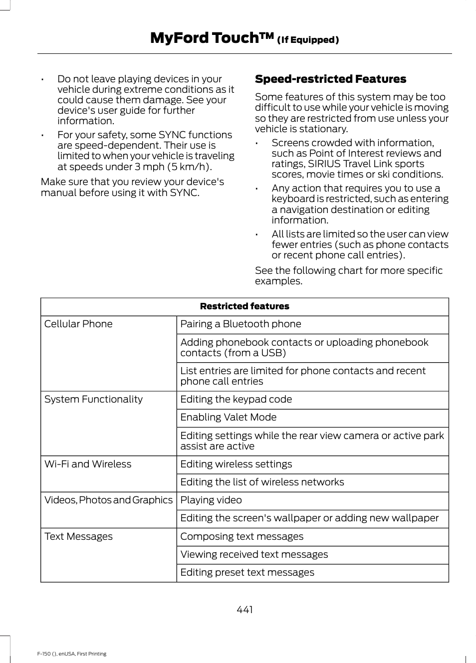 Myford touch | FORD 2015 F-150 User Manual | Page 444 / 549