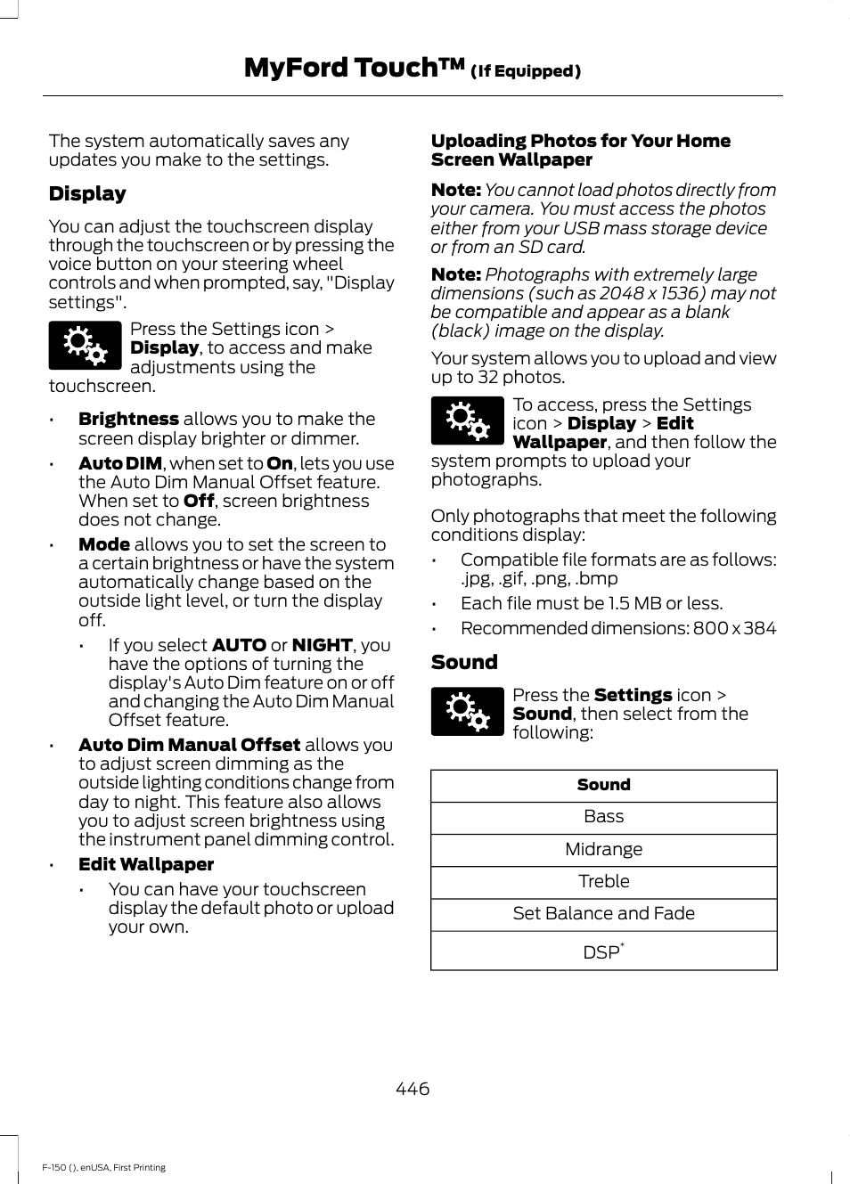 Myford touch | FORD 2015 F-150 User Manual | Page 449 / 549