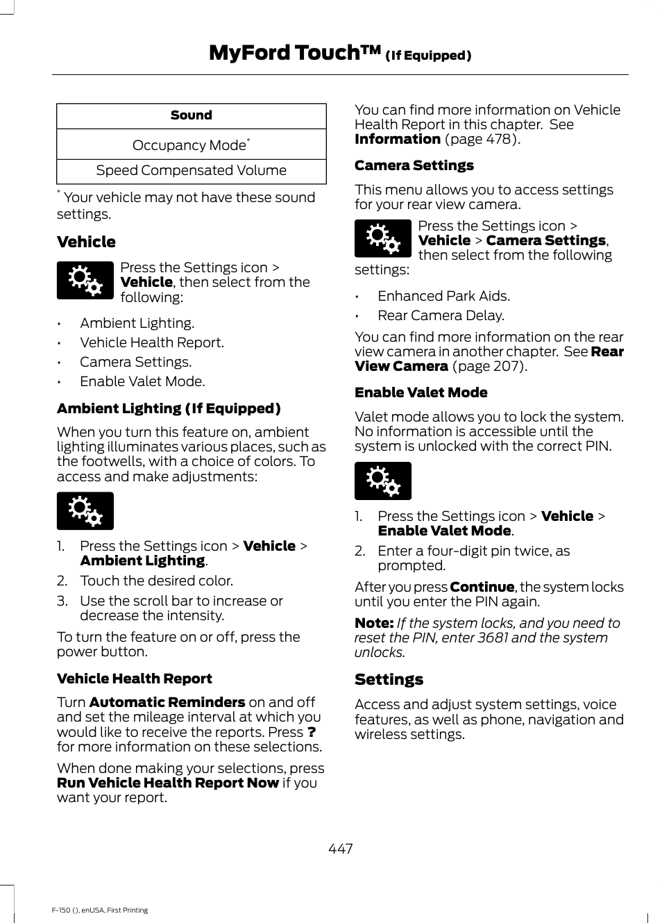 Myford touch | FORD 2015 F-150 User Manual | Page 450 / 549