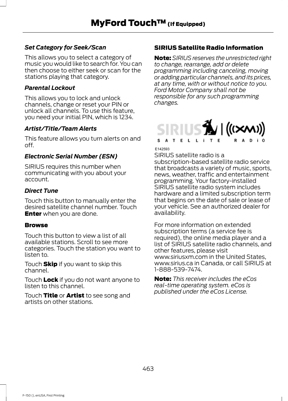 Myford touch | FORD 2015 F-150 User Manual | Page 466 / 549