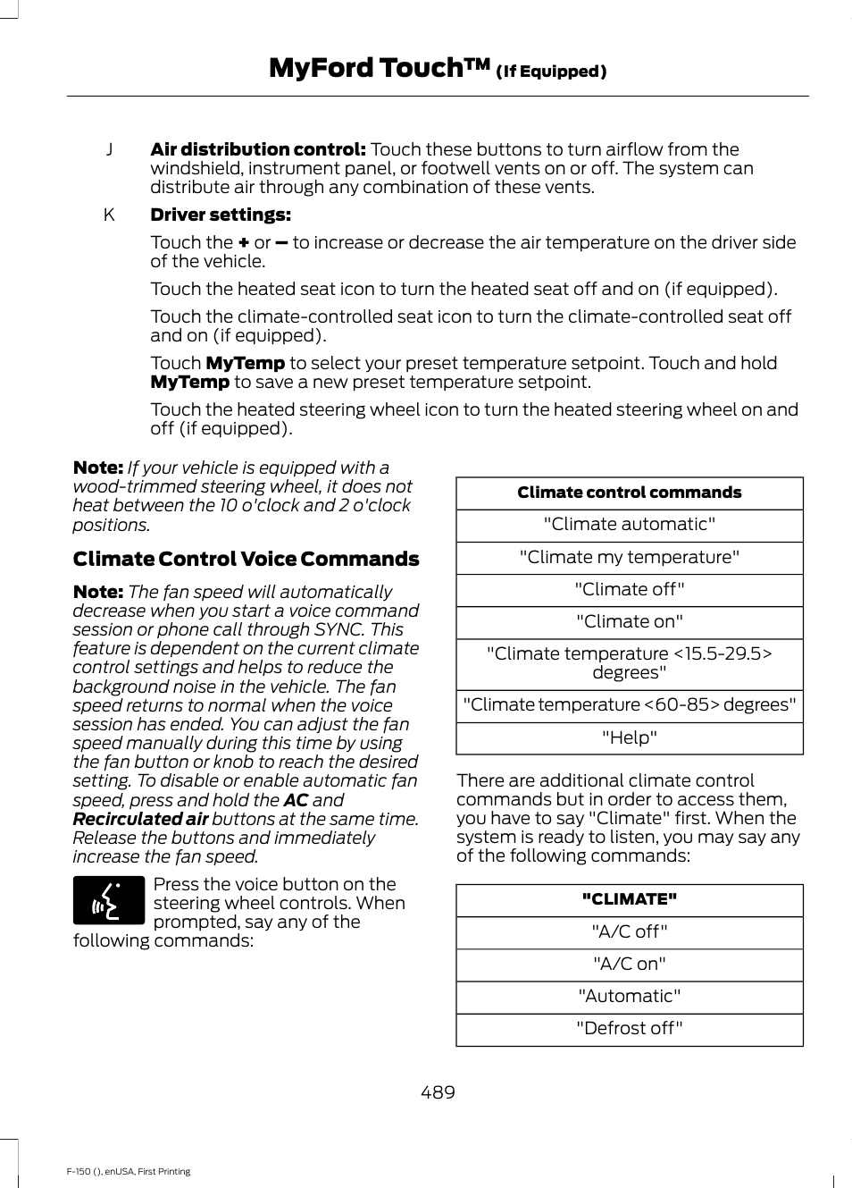 Myford touch | FORD 2015 F-150 User Manual | Page 492 / 549