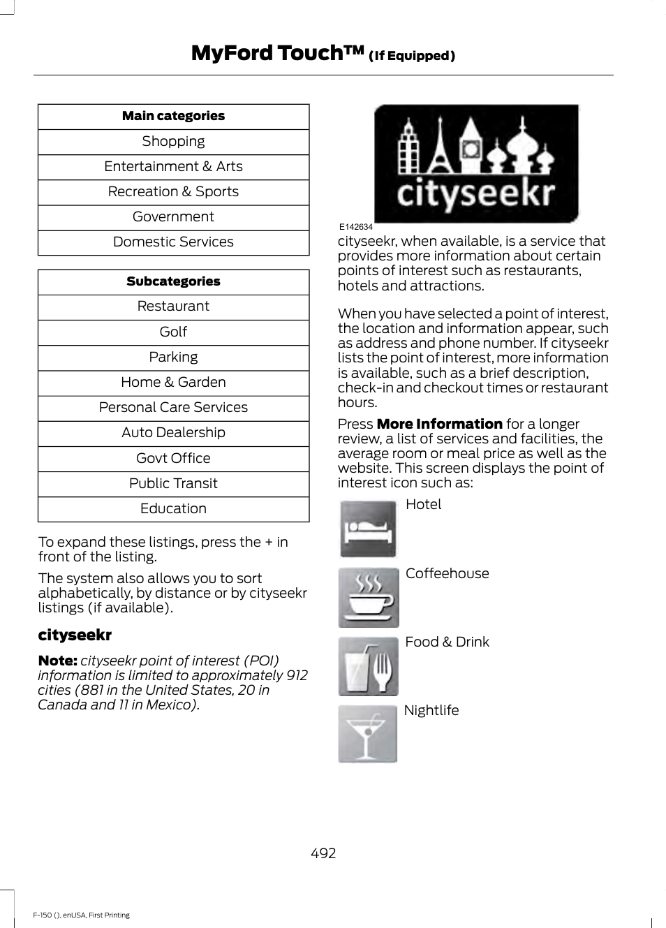 Myford touch | FORD 2015 F-150 User Manual | Page 495 / 549