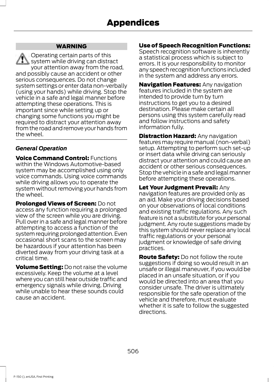 Appendices | FORD 2015 F-150 User Manual | Page 509 / 549