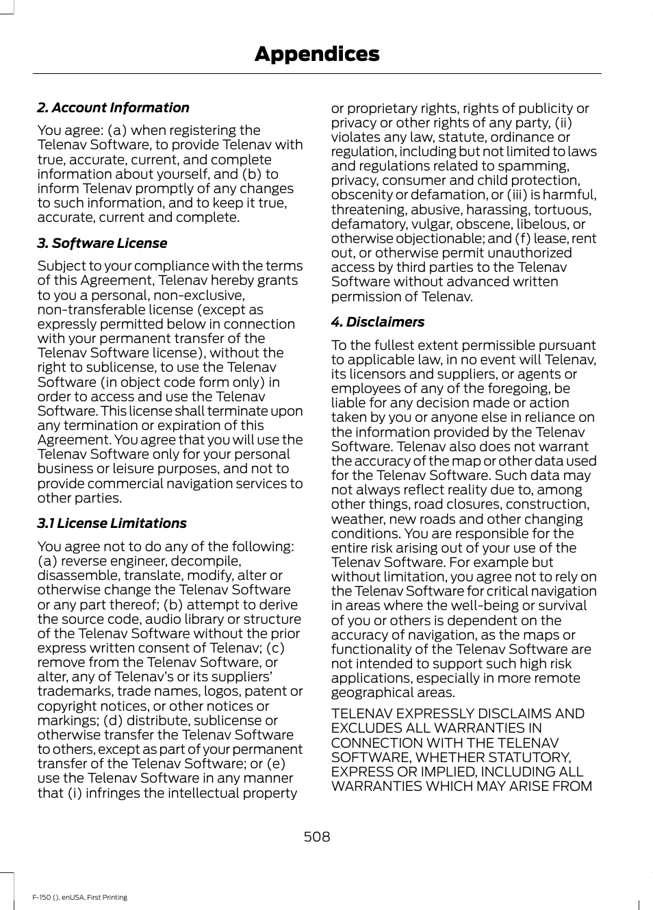 Appendices | FORD 2015 F-150 User Manual | Page 511 / 549