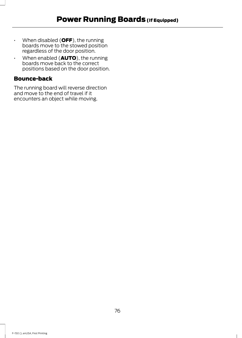 Power running boards | FORD 2015 F-150 User Manual | Page 79 / 549