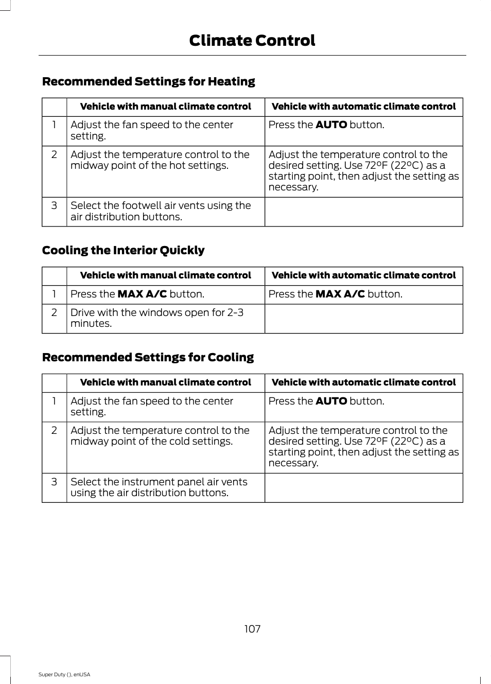 Climate control | FORD 2015 F-550 v.1 User Manual | Page 110 / 470