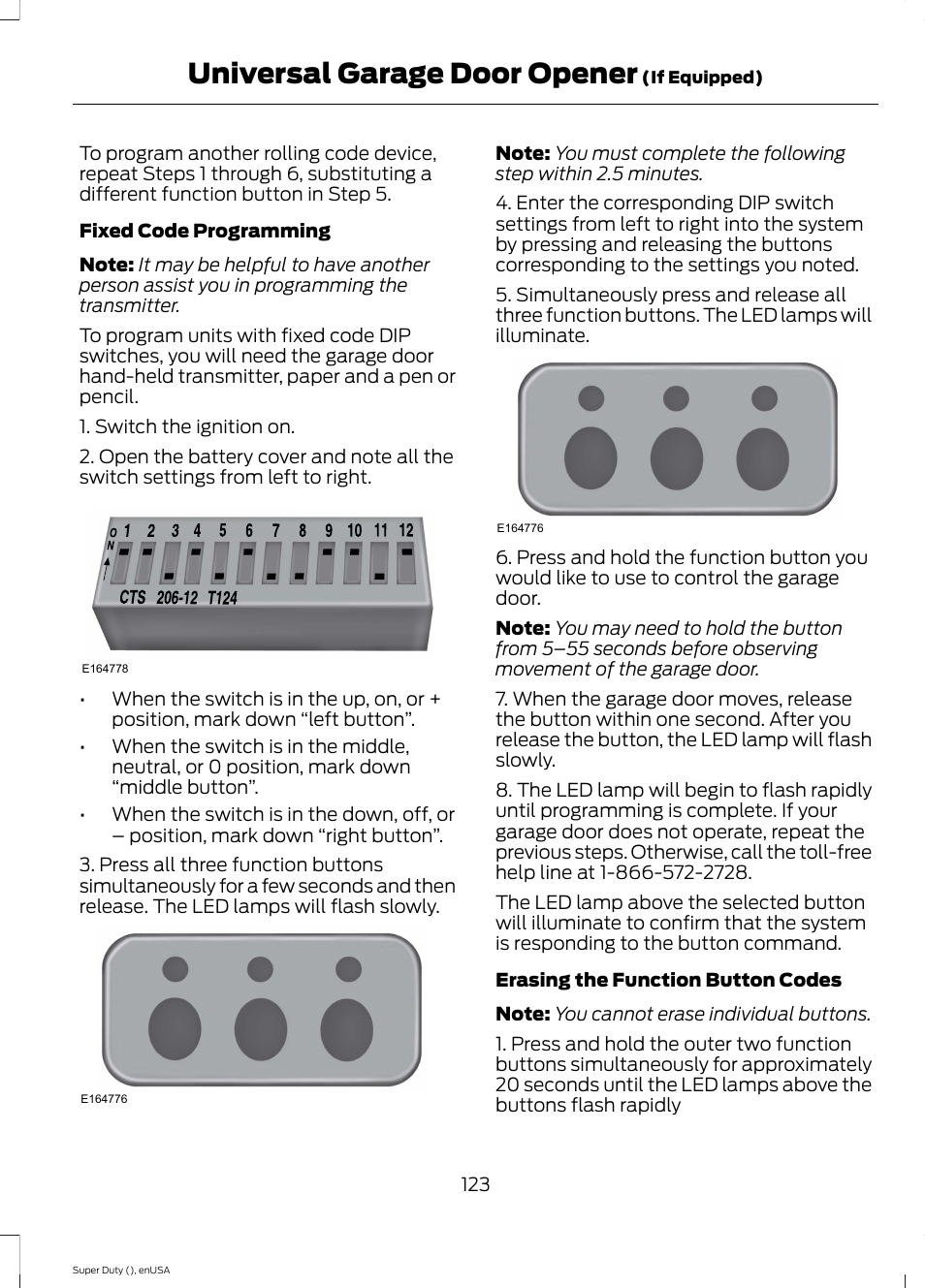 Universal garage door opener | FORD 2015 F-550 v.1 User Manual | Page 126 / 470