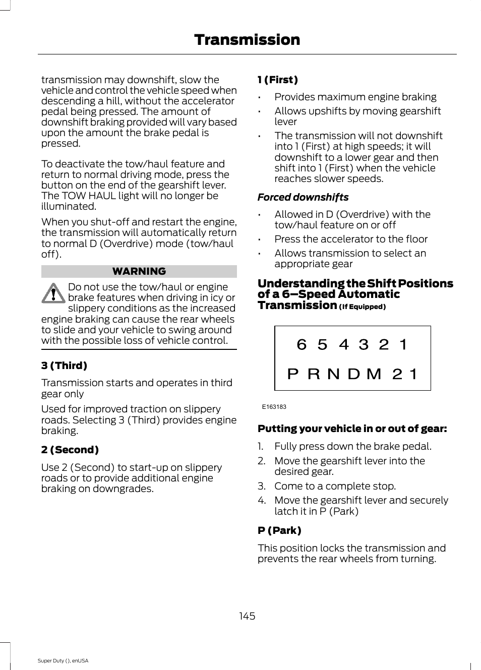 Transmission | FORD 2015 F-550 v.1 User Manual | Page 148 / 470