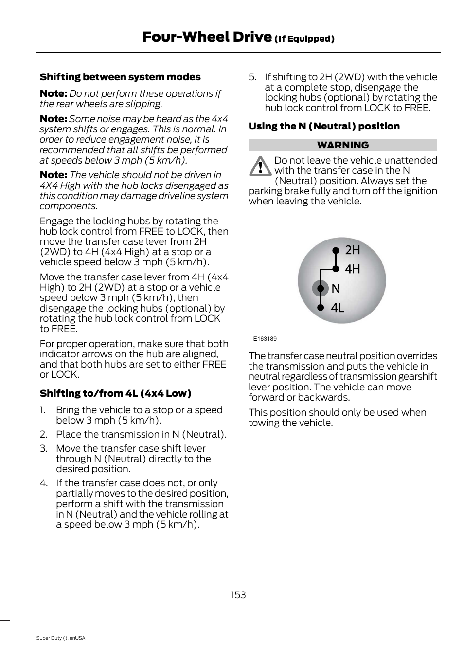 Four-wheel drive | FORD 2015 F-550 v.1 User Manual | Page 156 / 470