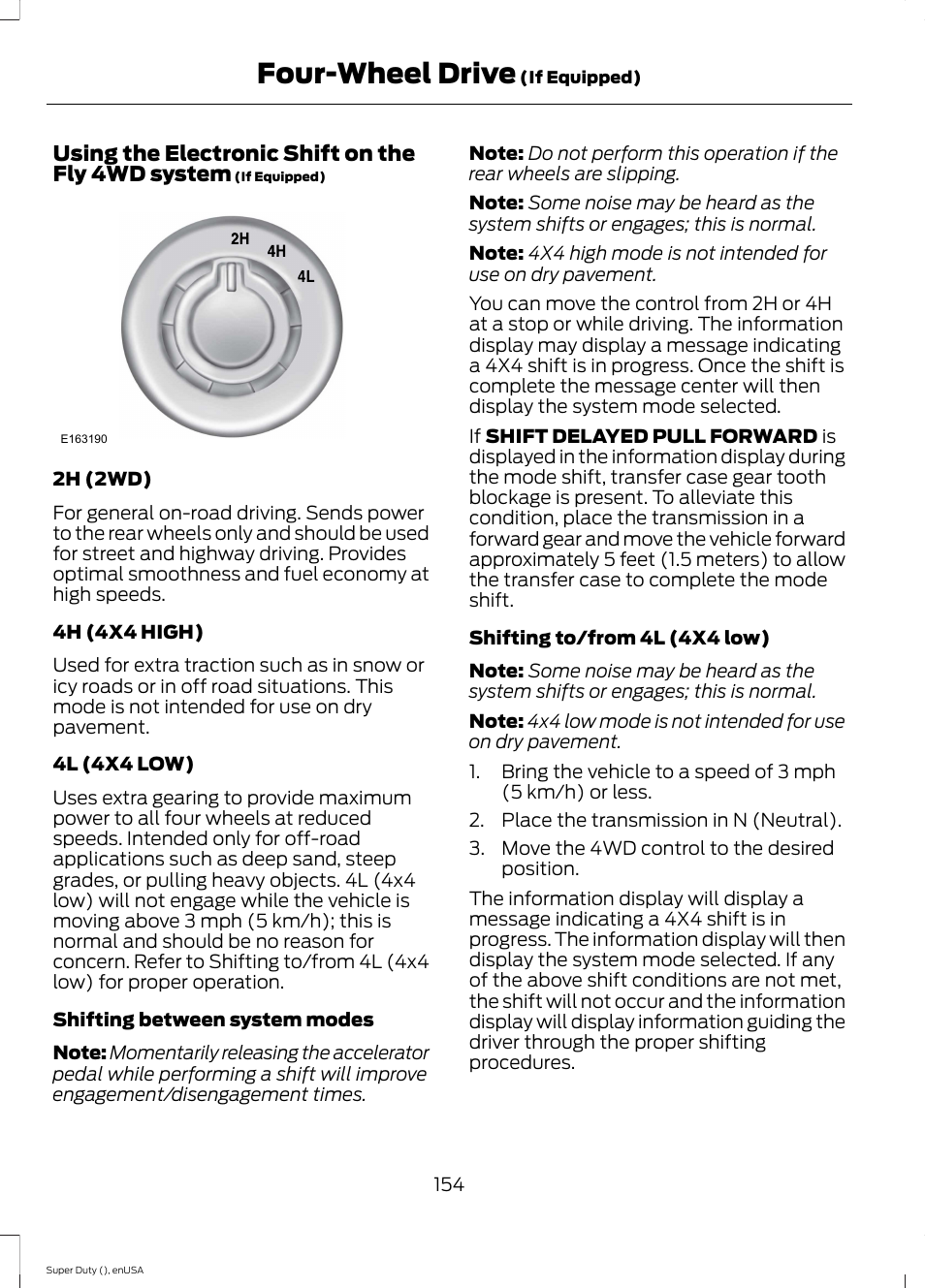 Four-wheel drive | FORD 2015 F-550 v.1 User Manual | Page 157 / 470