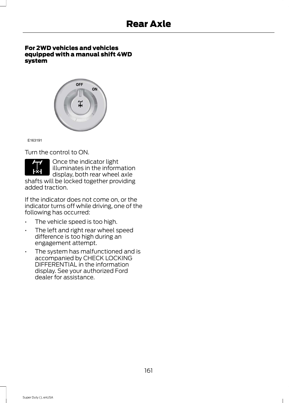 Rear axle | FORD 2015 F-550 v.1 User Manual | Page 164 / 470