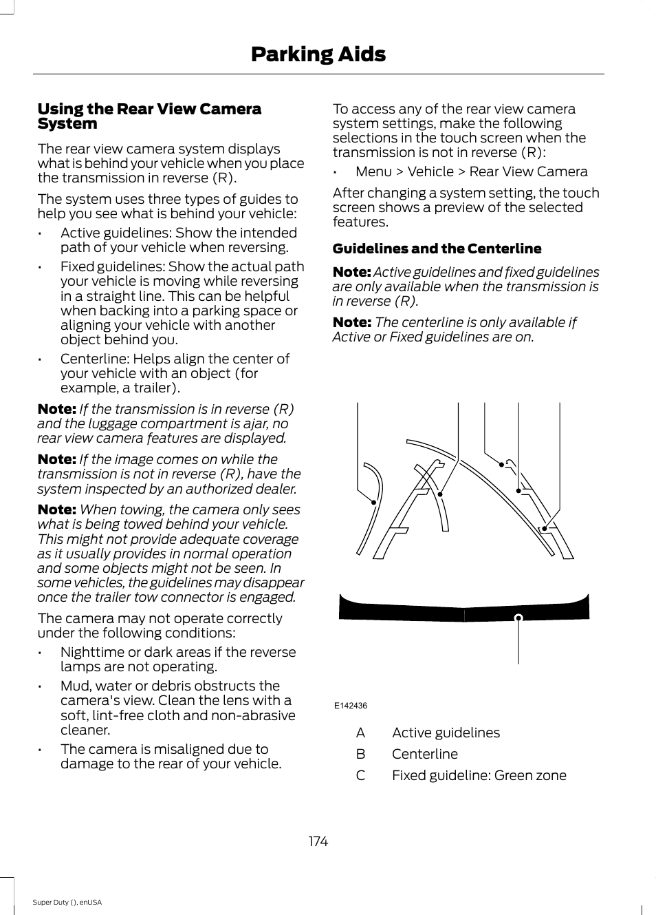 Parking aids | FORD 2015 F-550 v.1 User Manual | Page 177 / 470