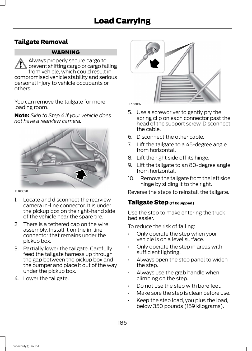 Load carrying | FORD 2015 F-550 v.1 User Manual | Page 189 / 470