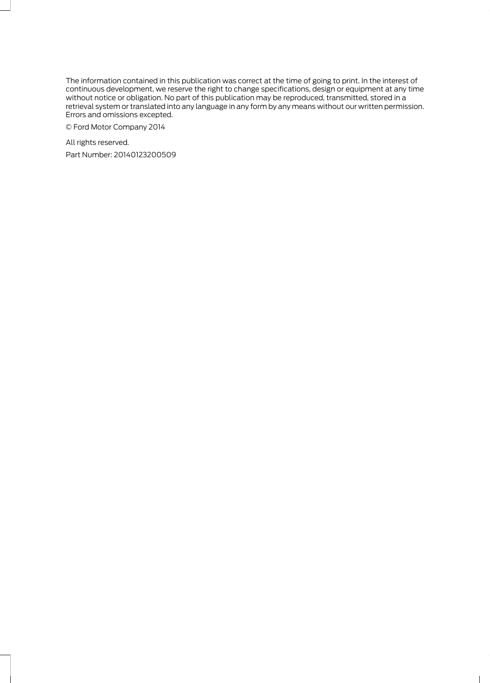 Copyright | FORD 2015 F-550 v.1 User Manual | Page 2 / 470