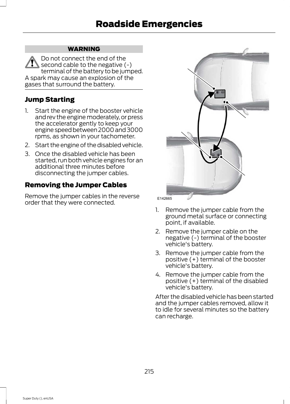 Roadside emergencies | FORD 2015 F-550 v.1 User Manual | Page 218 / 470