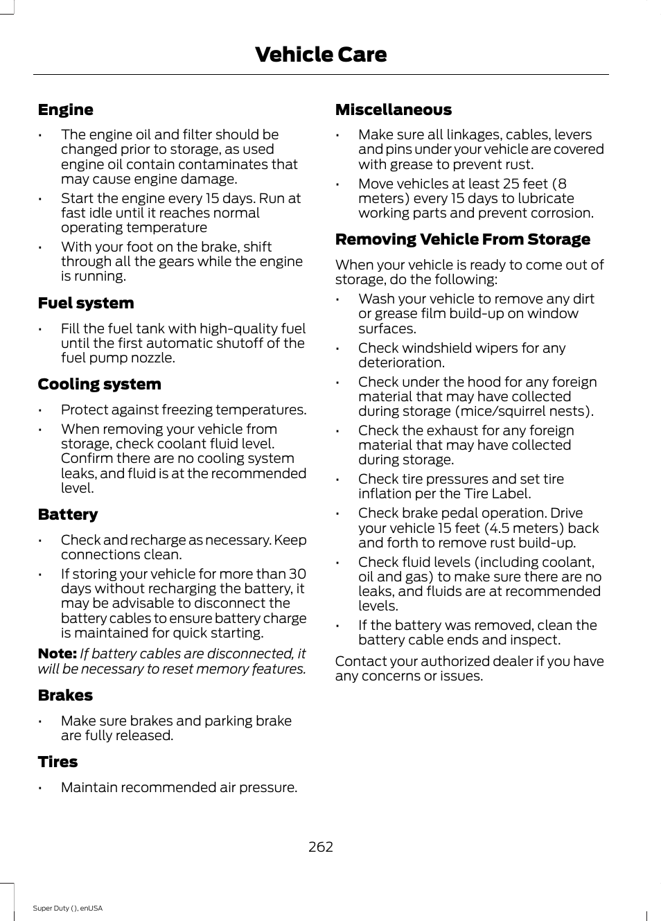 Vehicle care | FORD 2015 F-550 v.1 User Manual | Page 265 / 470