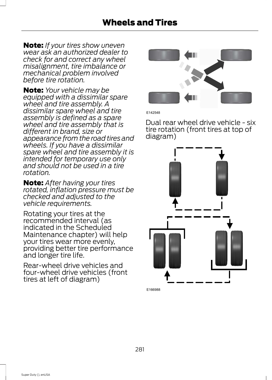 Wheels and tires | FORD 2015 F-550 v.1 User Manual | Page 284 / 470