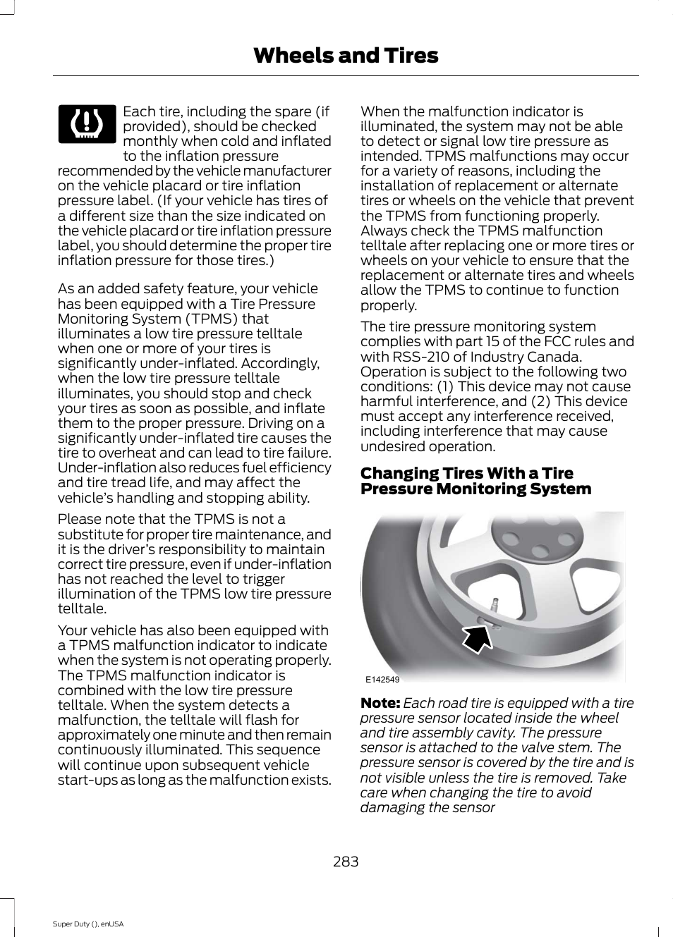 Wheels and tires | FORD 2015 F-550 v.1 User Manual | Page 286 / 470