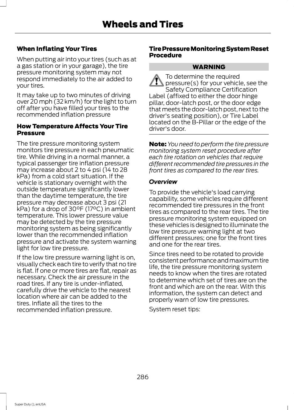 Wheels and tires | FORD 2015 F-550 v.1 User Manual | Page 289 / 470