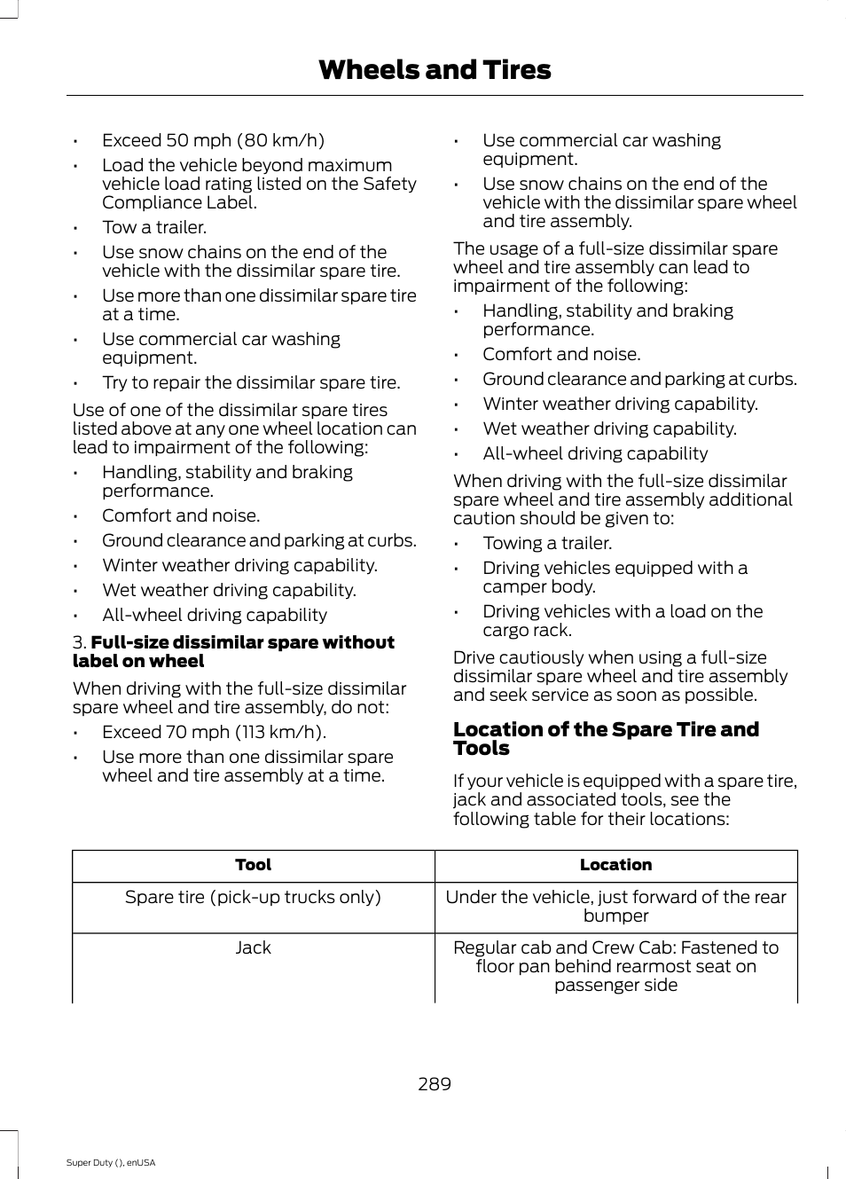 Wheels and tires | FORD 2015 F-550 v.1 User Manual | Page 292 / 470