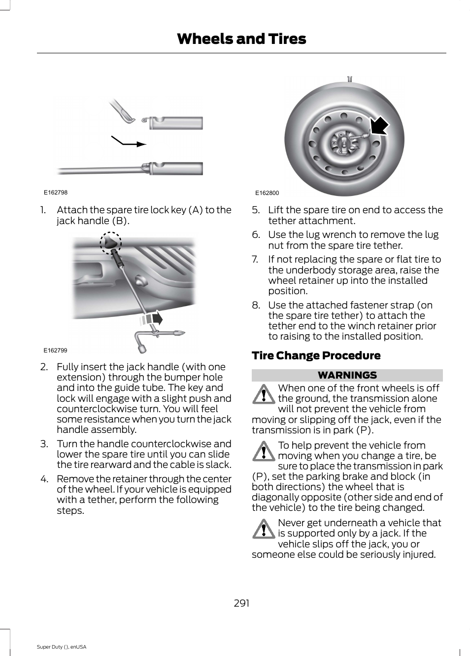 Wheels and tires, Ab a b | FORD 2015 F-550 v.1 User Manual | Page 294 / 470