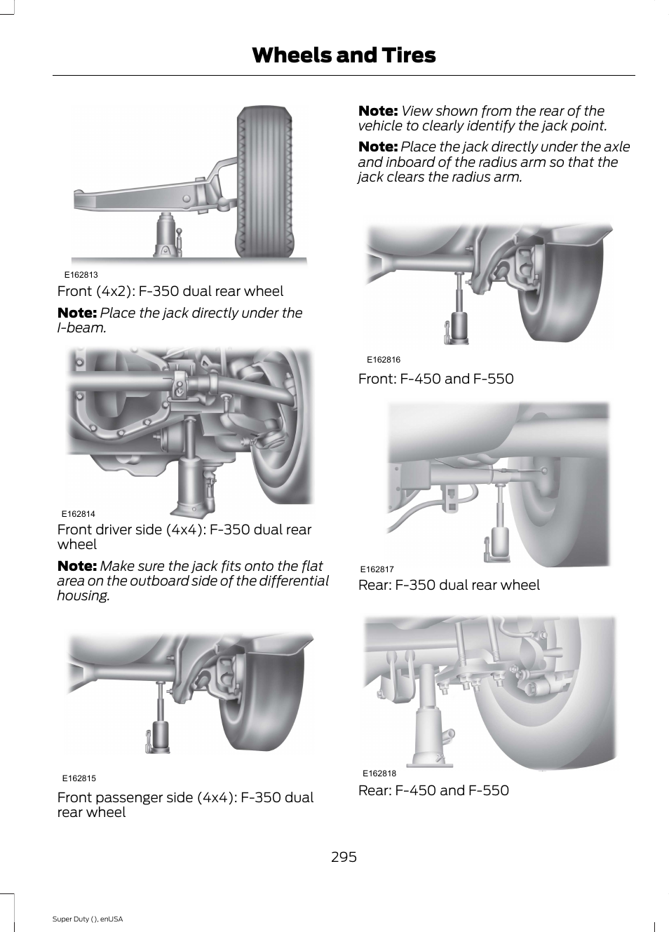 Wheels and tires | FORD 2015 F-550 v.1 User Manual | Page 298 / 470