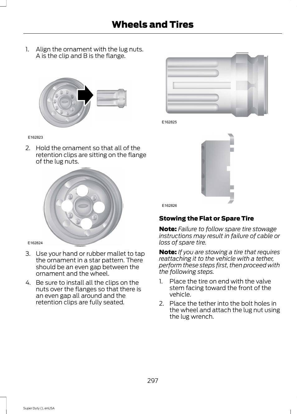 Wheels and tires, Ac b d | FORD 2015 F-550 v.1 User Manual | Page 300 / 470