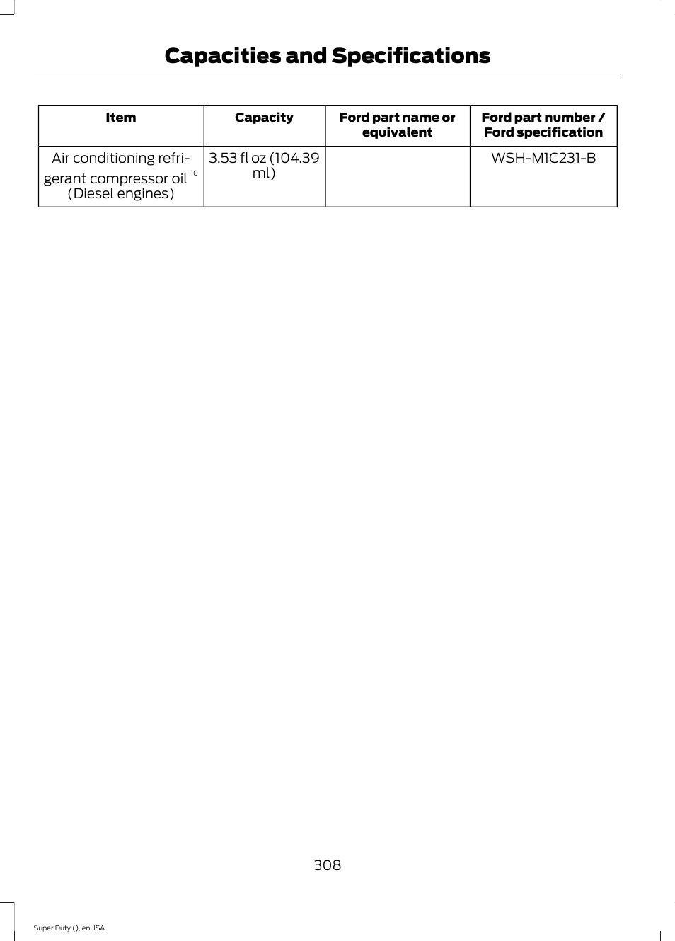 Capacities and specifications | FORD 2015 F-550 v.1 User Manual | Page 311 / 470