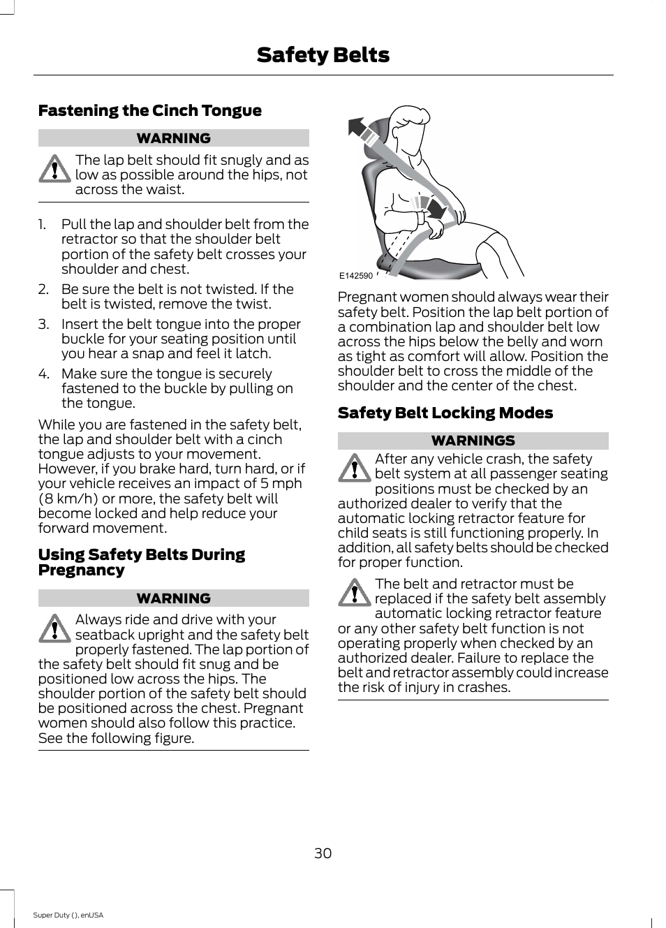 Safety belts | FORD 2015 F-550 v.1 User Manual | Page 33 / 470