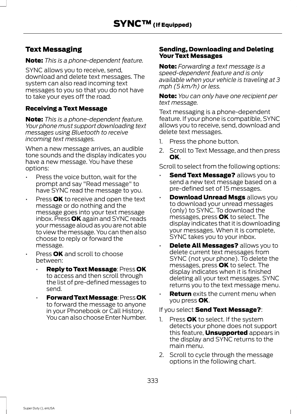 Sync | FORD 2015 F-550 v.1 User Manual | Page 336 / 470