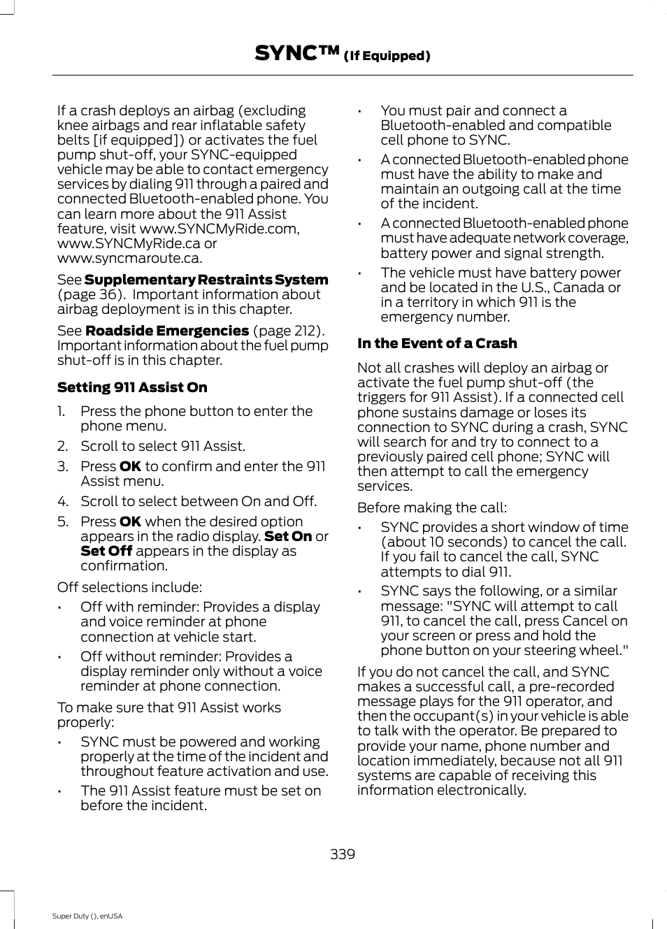 Sync | FORD 2015 F-550 v.1 User Manual | Page 342 / 470