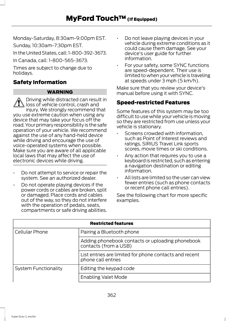 Myford touch | FORD 2015 F-550 v.1 User Manual | Page 365 / 470