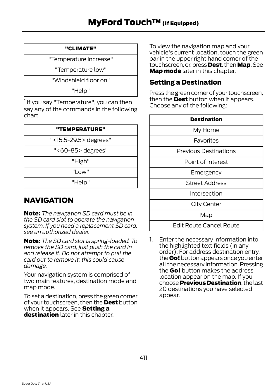 Navigation, Myford touch | FORD 2015 F-550 v.1 User Manual | Page 414 / 470