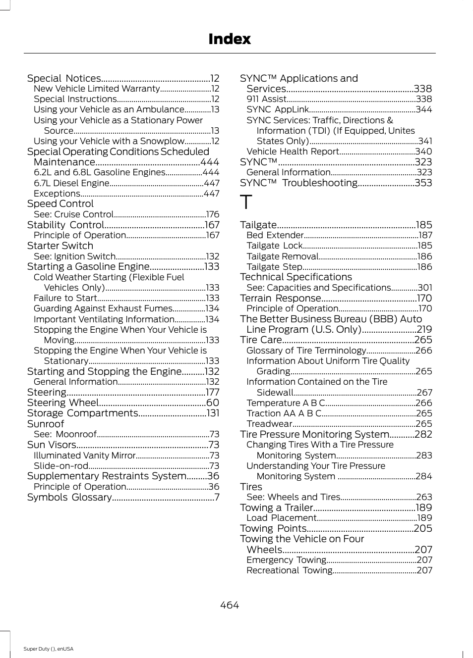 Index | FORD 2015 F-550 v.1 User Manual | Page 467 / 470