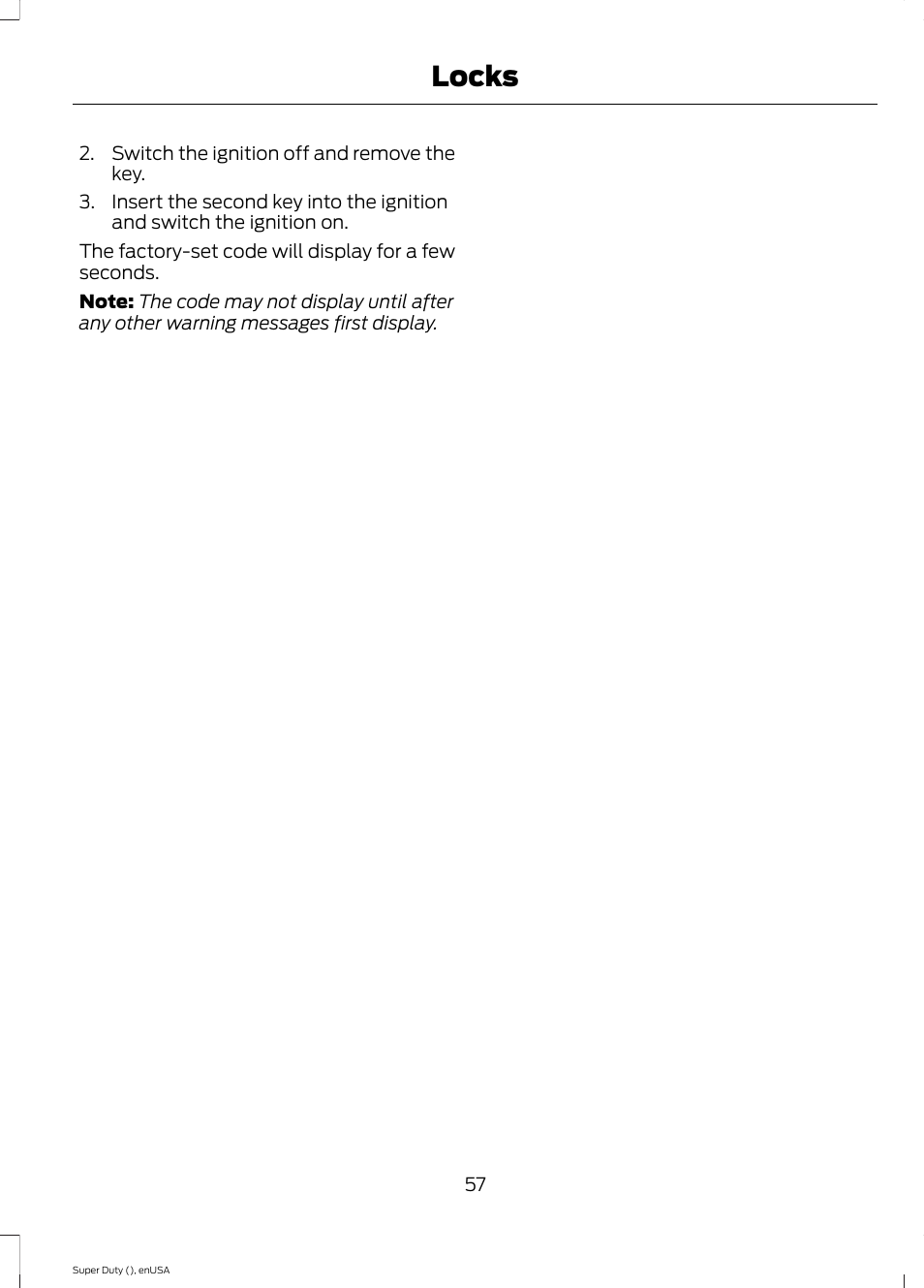 Locks | FORD 2015 F-550 v.1 User Manual | Page 60 / 470