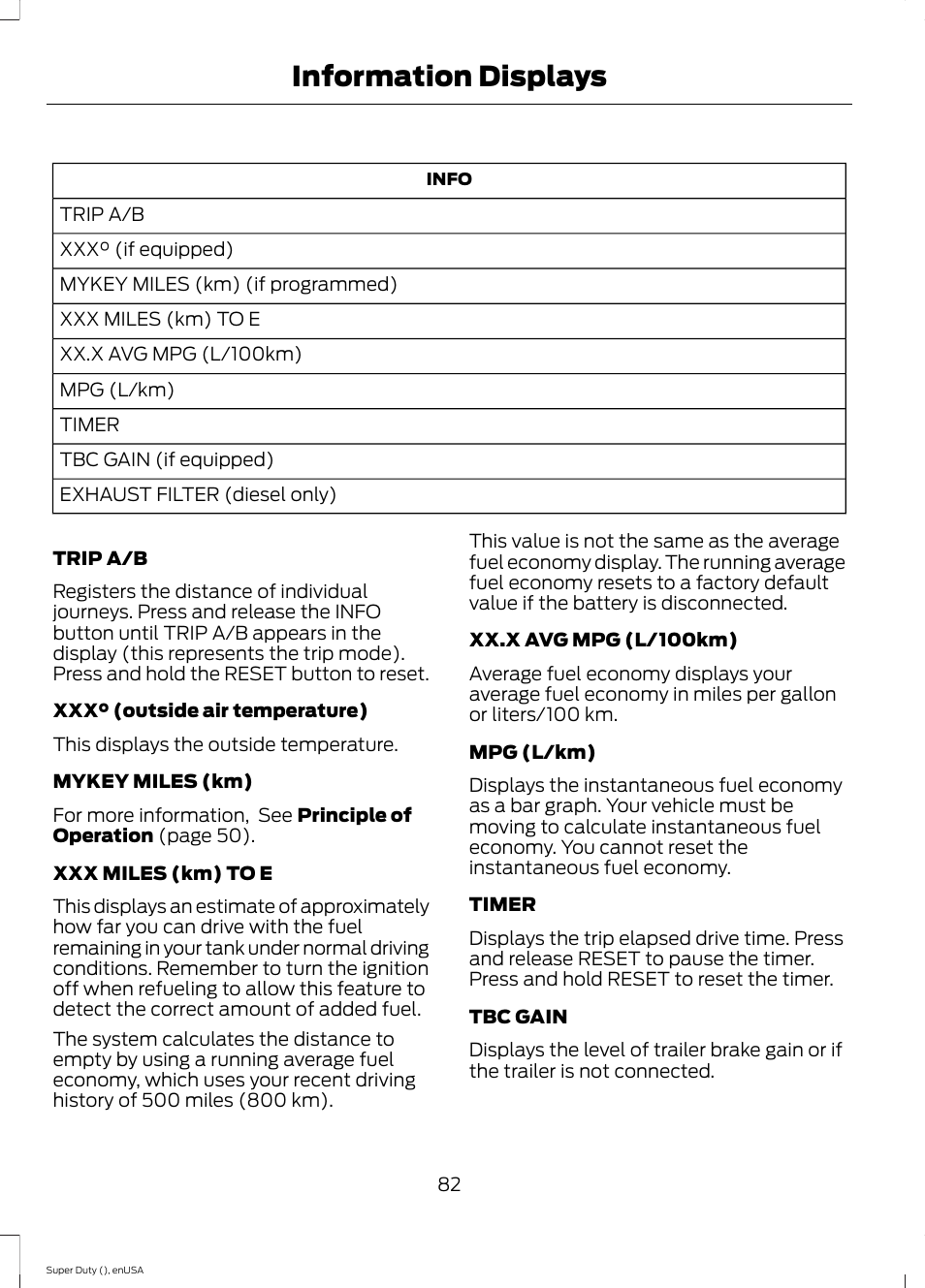 Information displays | FORD 2015 F-550 v.1 User Manual | Page 85 / 470