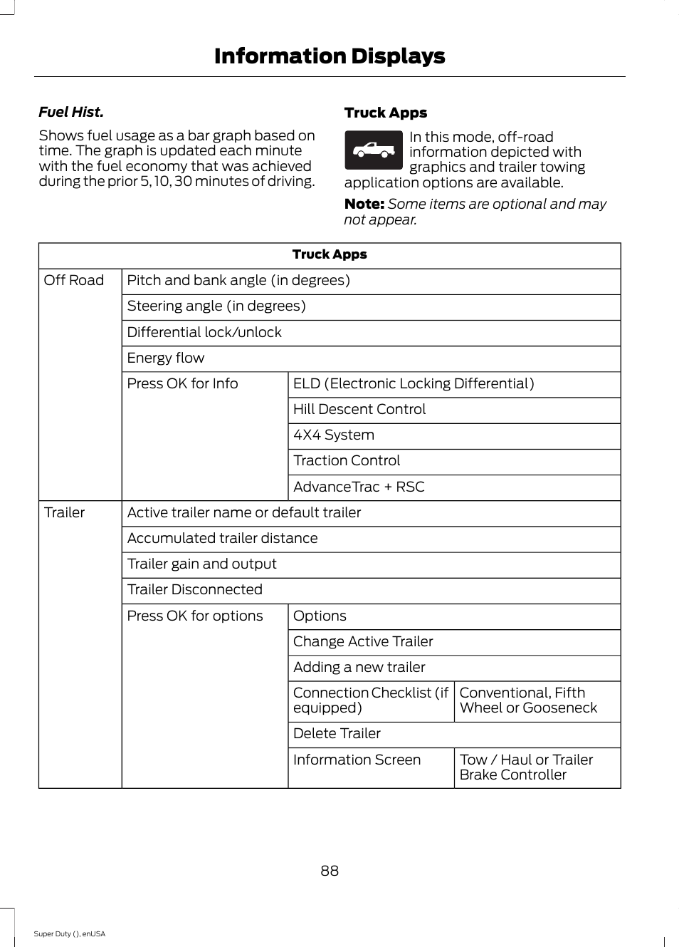 Information displays | FORD 2015 F-550 v.1 User Manual | Page 91 / 470