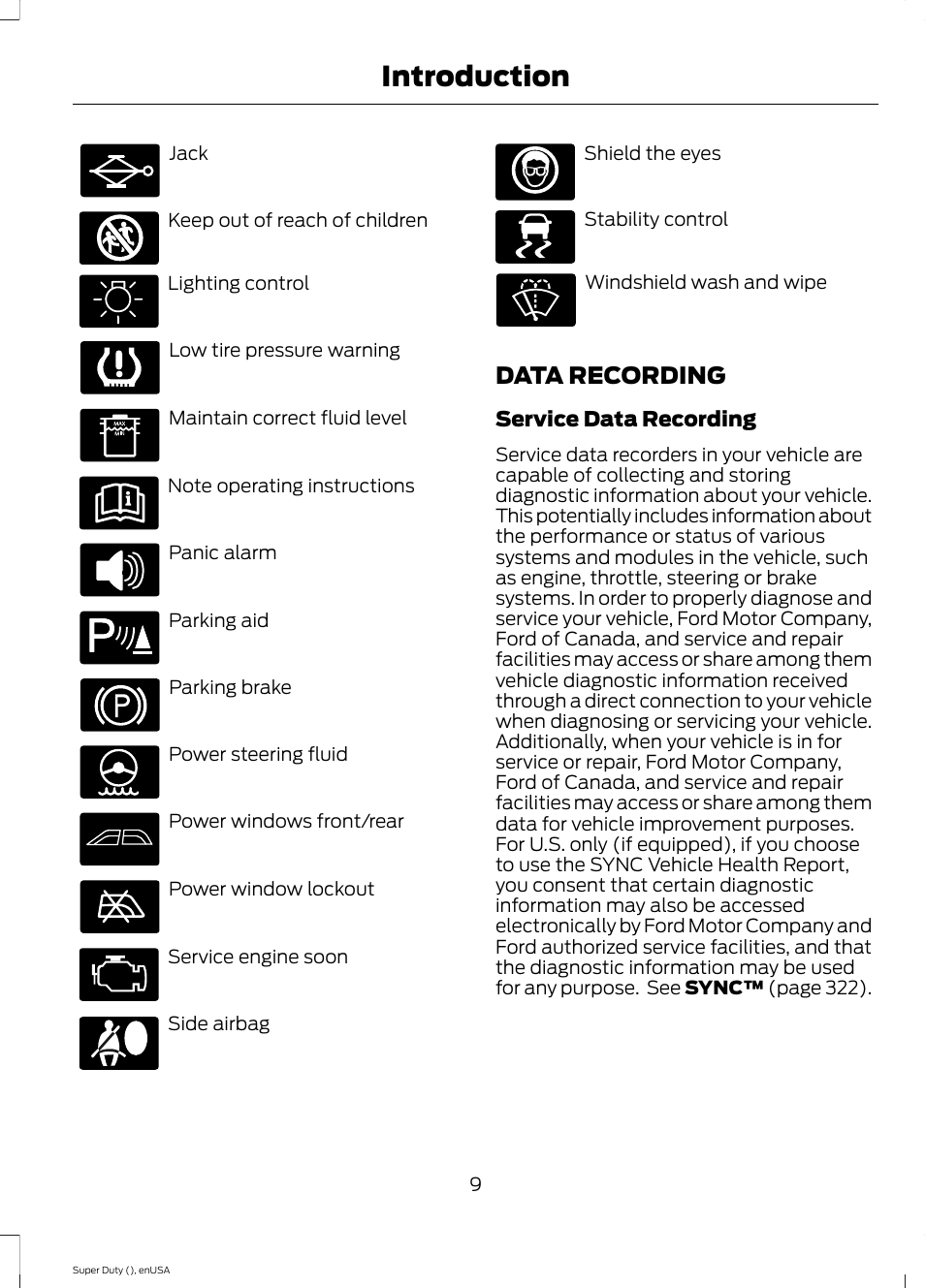 Data recording, Introduction | FORD 2015 F-550 v.2 User Manual | Page 12 / 468