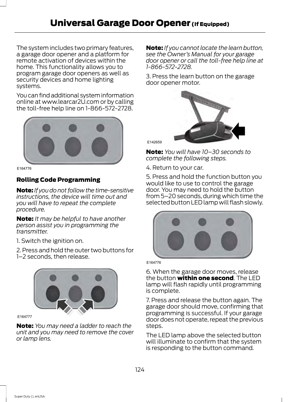 Universal garage door opener | FORD 2015 F-550 v.2 User Manual | Page 127 / 468