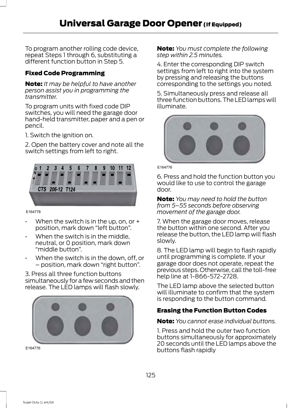 Universal garage door opener | FORD 2015 F-550 v.2 User Manual | Page 128 / 468