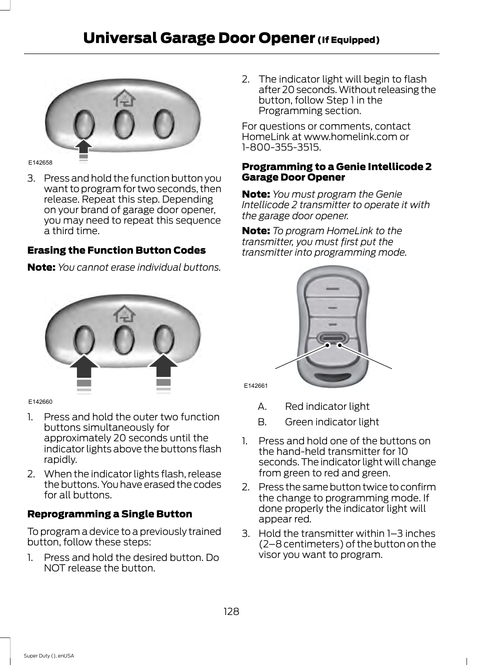 Universal garage door opener | FORD 2015 F-550 v.2 User Manual | Page 131 / 468