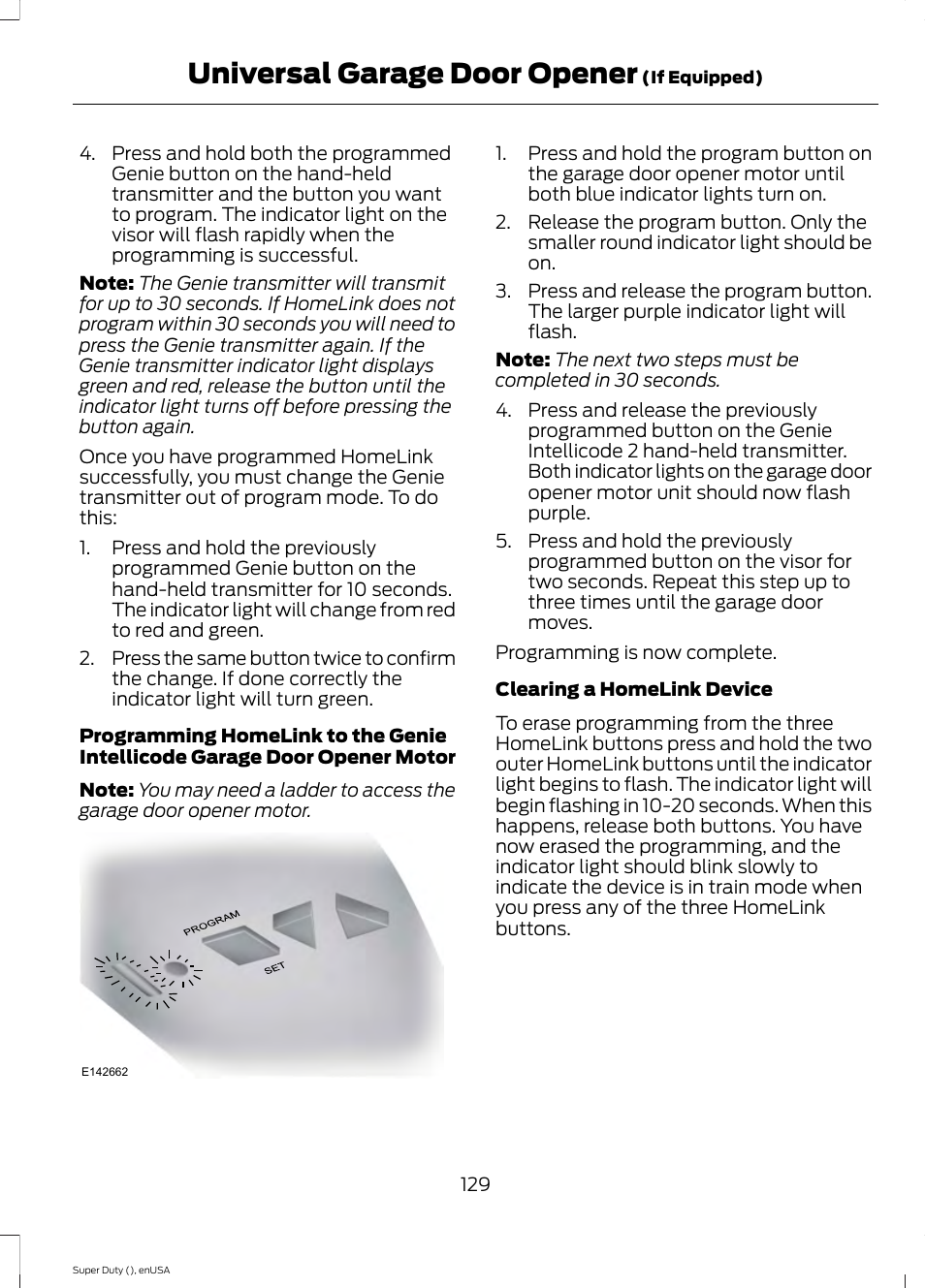 Universal garage door opener | FORD 2015 F-550 v.2 User Manual | Page 132 / 468
