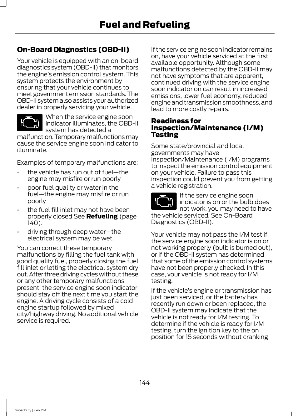 Fuel and refueling | FORD 2015 F-550 v.2 User Manual | Page 147 / 468