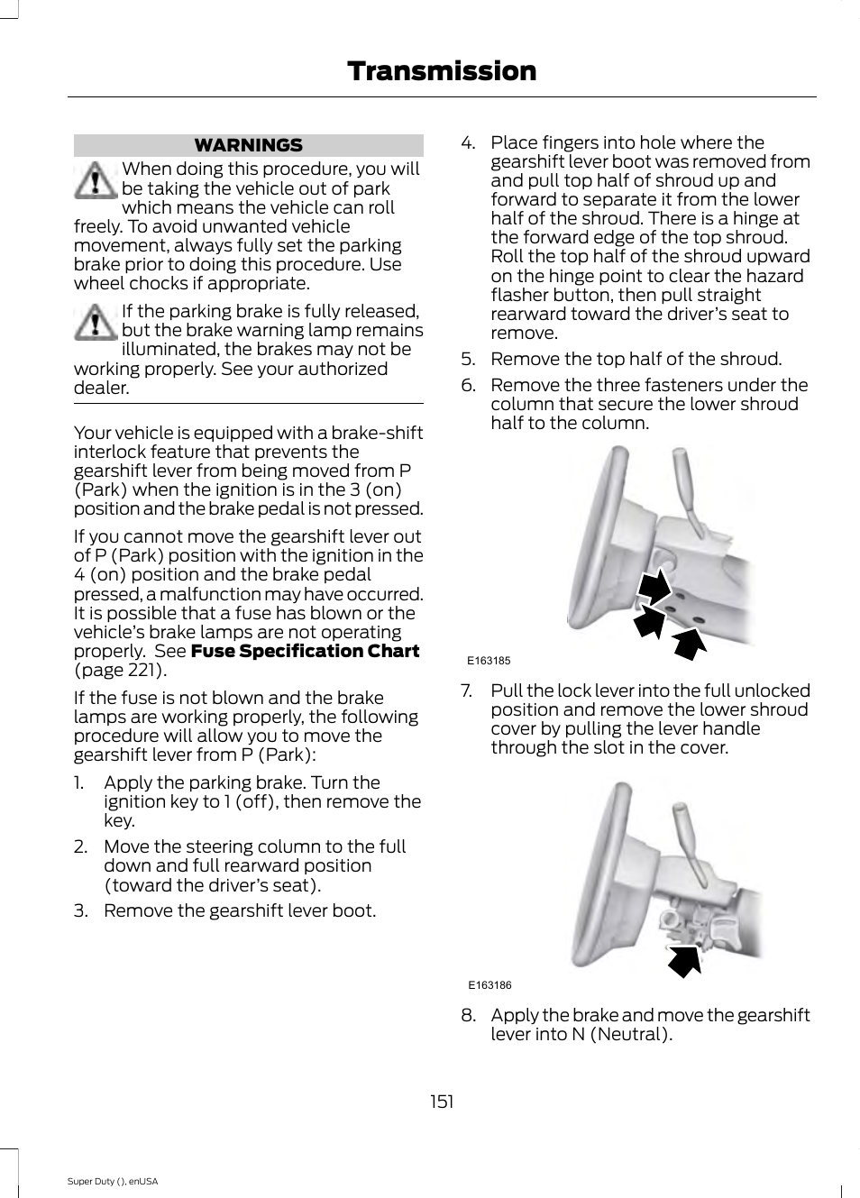 Transmission | FORD 2015 F-550 v.2 User Manual | Page 154 / 468