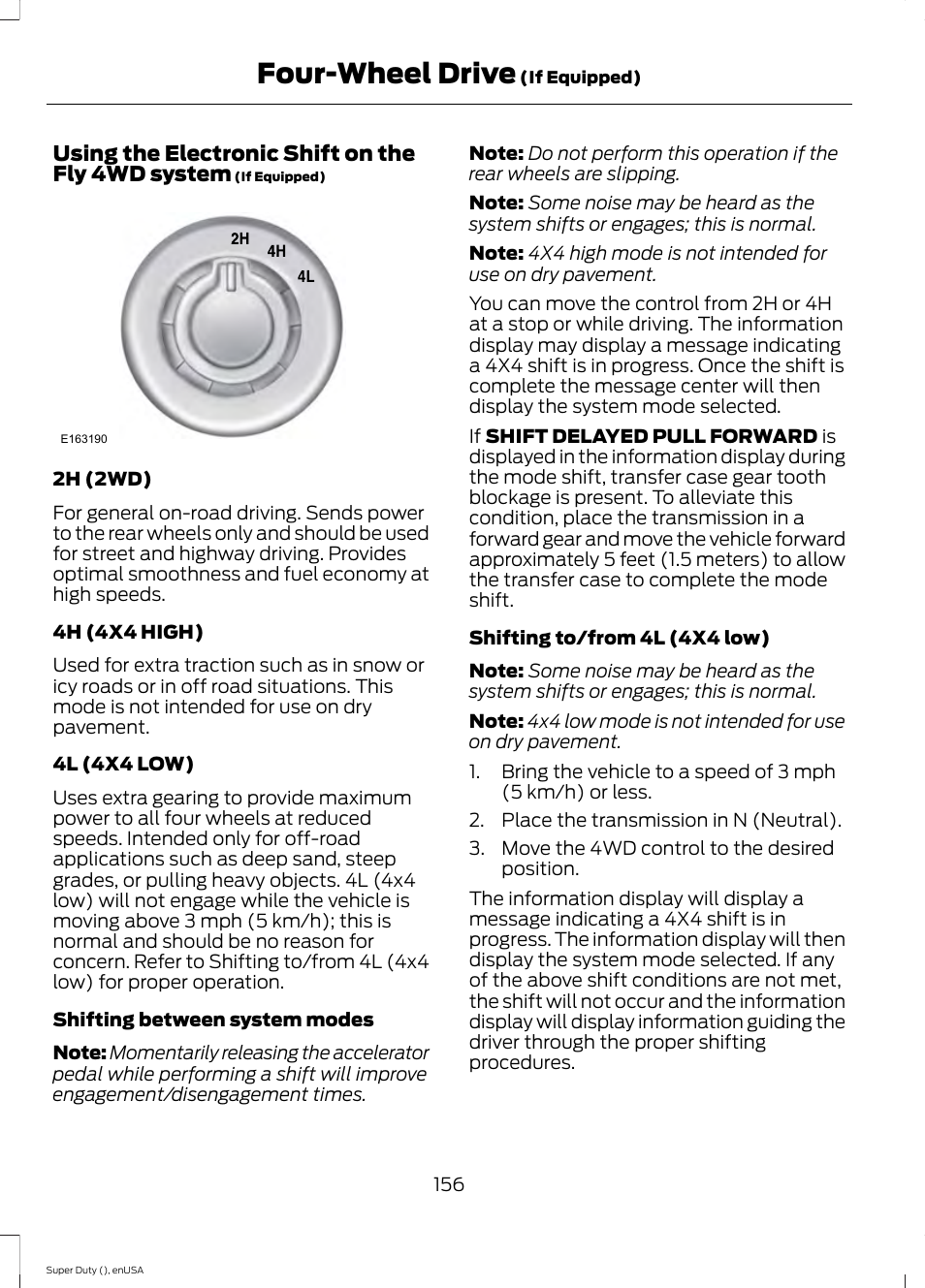 Four-wheel drive | FORD 2015 F-550 v.2 User Manual | Page 159 / 468