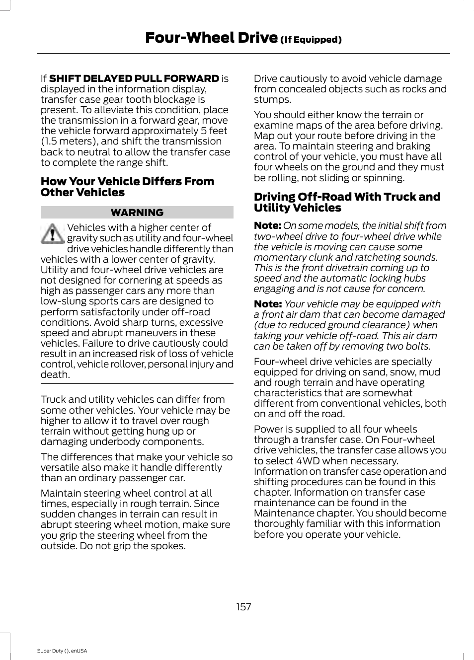 Four-wheel drive | FORD 2015 F-550 v.2 User Manual | Page 160 / 468